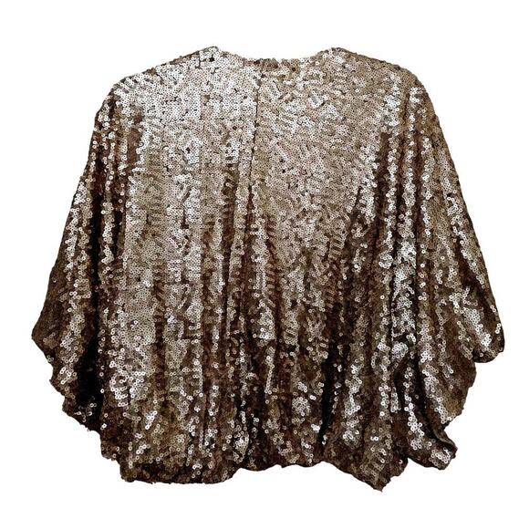 Mural NWT Gold Bling Sequence Cropped Jacket. Onesize. FLAW!! Party. Drag queen. - Picture 9 of 14